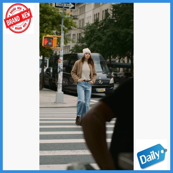 High Rise Barrel Leg Jeans, Relaxed Fit, Premium Cotton Denim - Picture 7 of 7